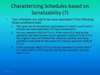 Adbms 35 recoverability and serializability | PPTX