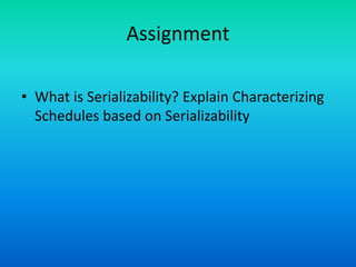 Adbms 35 recoverability and serializability | PPTX
