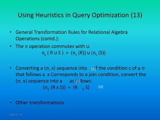 Adbms 40 heuristics in query optimization | PPTX