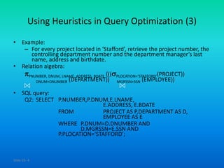 Adbms 40 heuristics in query optimization | PPTX