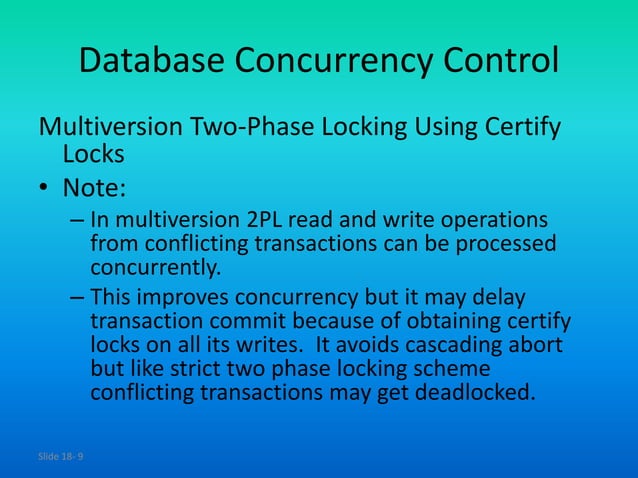 Adbms 43 multiversion concurrency control | PPT