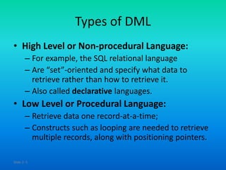 Adbms 7 database languages and tools | PPTX | Databases | Computer ...