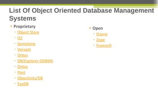 Poet Object Oriented Database Advance Database Management Systems -Object Oriented Principles In ...
