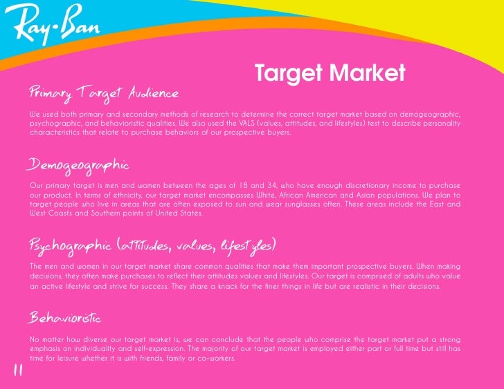 ray ban target market