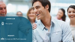 Pin Junior
5 Linee con 300 Punti ciascuna
JUNIOR CLUB
REQUISITI
 