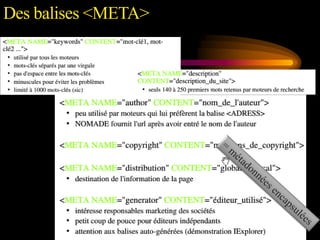 Des balises <META>
 