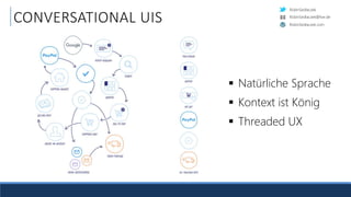 RobinSedlaczek
RobinSedlaczek.com
RobinSedlaczek@live.de
CONVERSATIONAL UIS
 Natürliche Sprache
 Kontext ist König
 Threaded UX
 