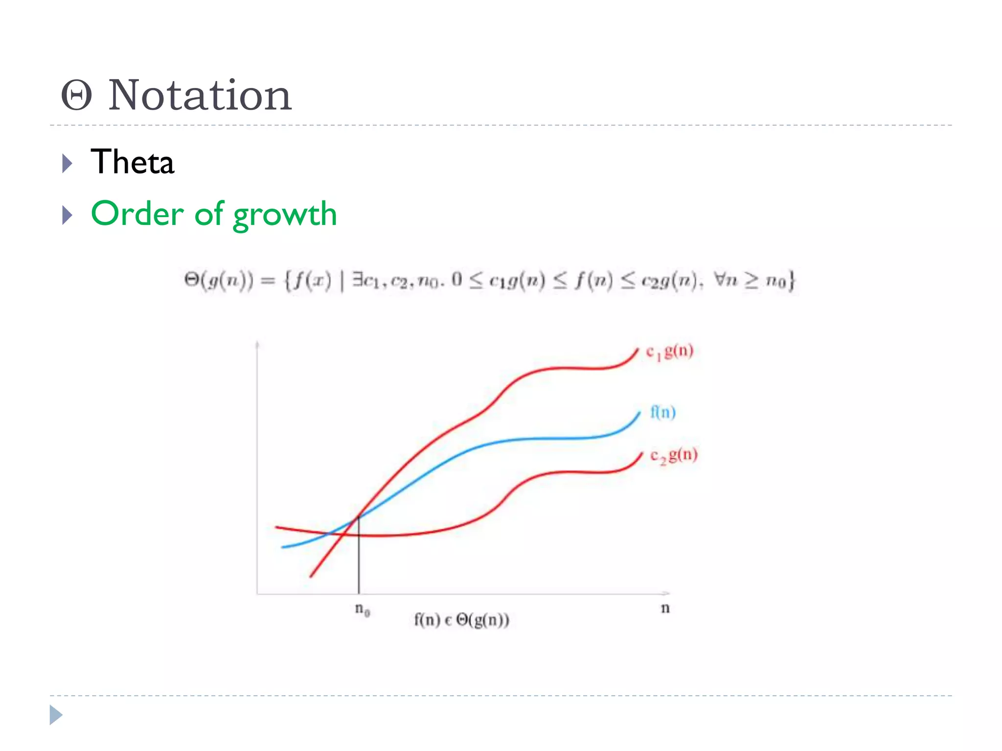  Notation



Theta
Order of growth

 