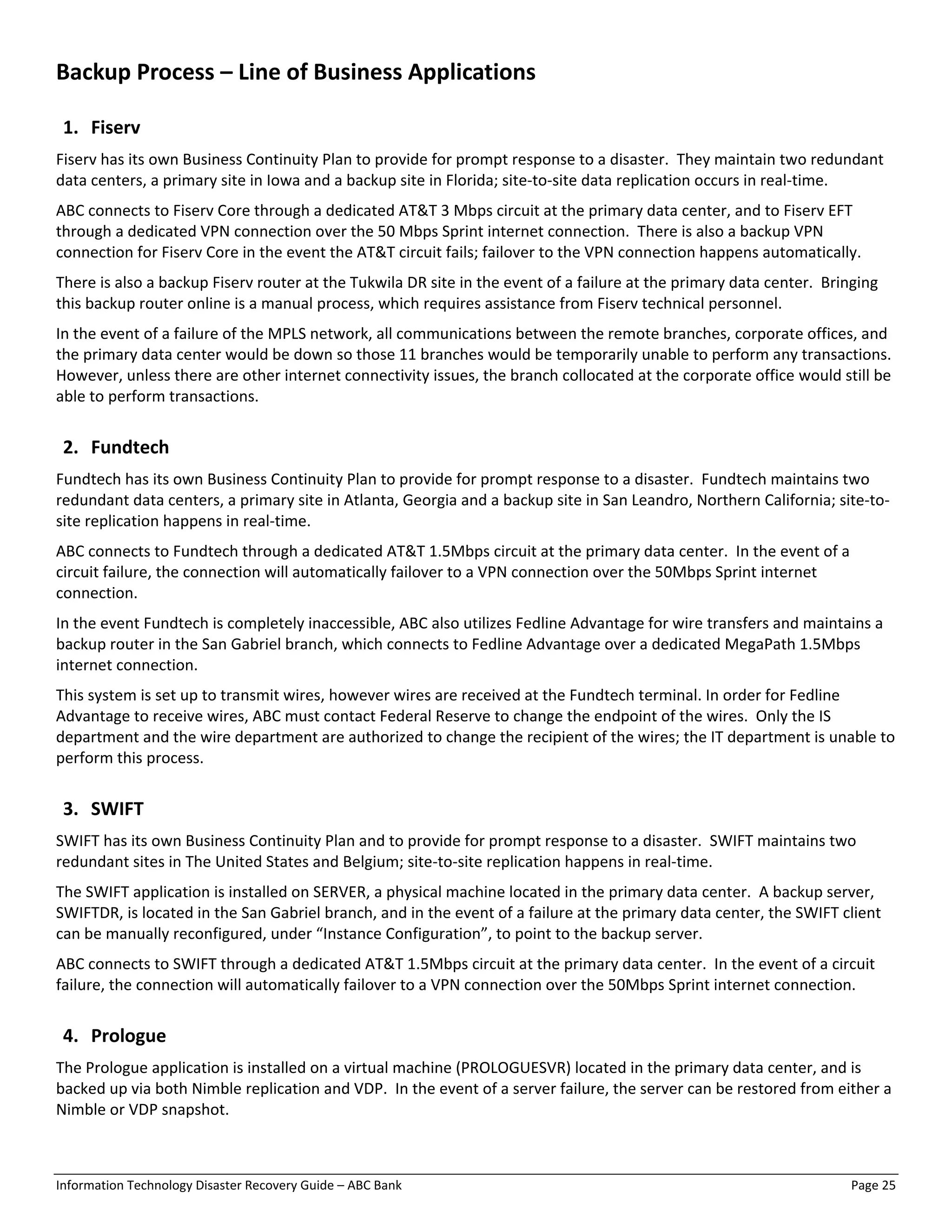 Curated visual reference: Gallery Detail: Information Technology Disaster Recovery Guide Abc Bank Redacted