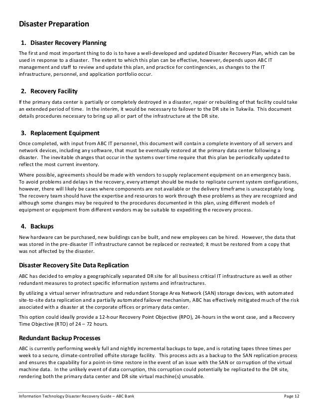 network disaster recovery planning