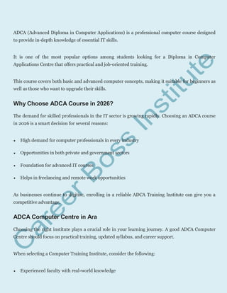ADCA Computer Course in Ara – Career Boss Institute | PDF