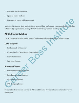 ADCA Computer Course in Ara – Career Boss Institute | PDF