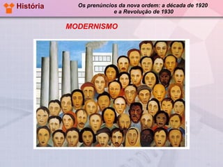Os prenúncios da nova ordem: a década de 1920  e a Revolução de 1930 História MODERNISMO 