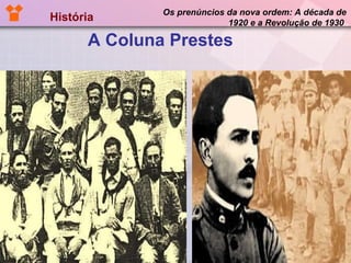 História  Os prenúncios da nova ordem: A década de 1920 e a Revolução de 1930  A Coluna Prestes 
