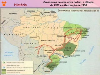 História  Prenúncios de uma nova ordem: a década de 1920 e a Revolução de 1930 