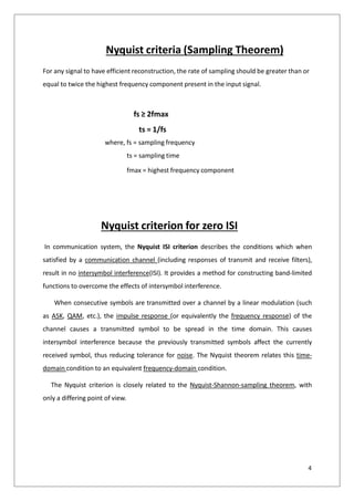 NYQUIST CRITERION FOR ZERO ISI | PPTX