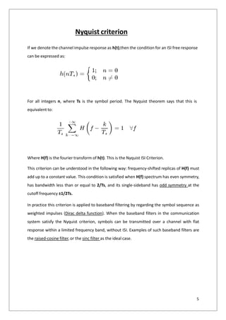 NYQUIST CRITERION FOR ZERO ISI | PPTX