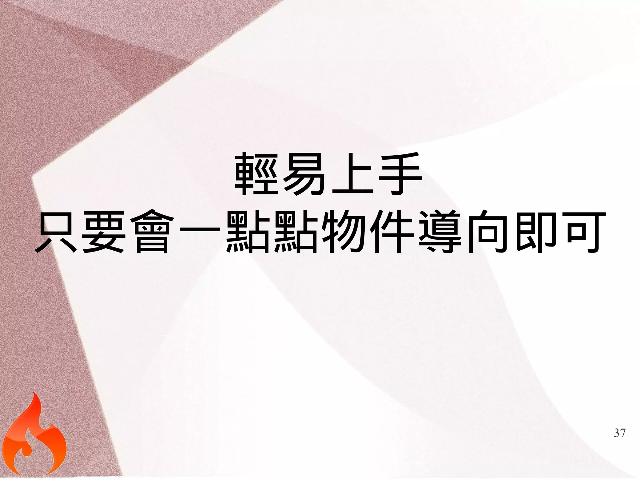 37 
輕易上手 
只要會一點點物件導向即可 
 