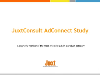 A quarterly monitor of the most effective ads in a product category JuxtConsult AdConnect Study 