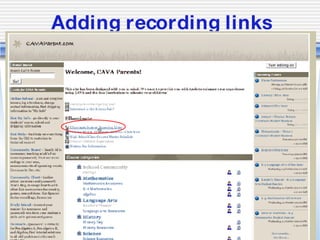 Adding recording links 