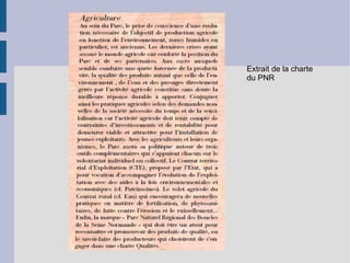 Extrait de la charte du PNR 