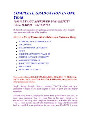 New Graduation Code. India Is Graduation One Year Valid In India? – NFFO