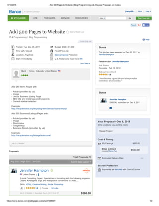 Add 500 pages to website   blog programming job