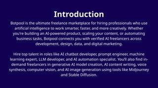 Marketplace for AI-Powered Freelancers - Botpool | PPTX