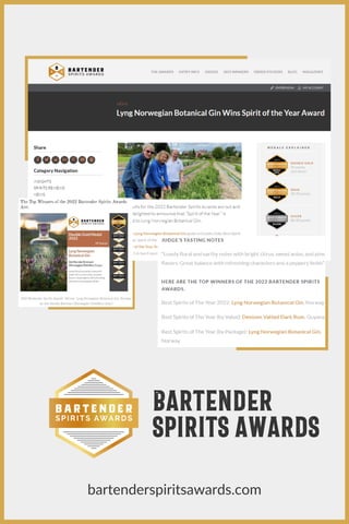 bartender
spirits awards
bartenderspiritsawards.com
 