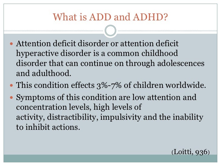 Add and adhd powerpoint