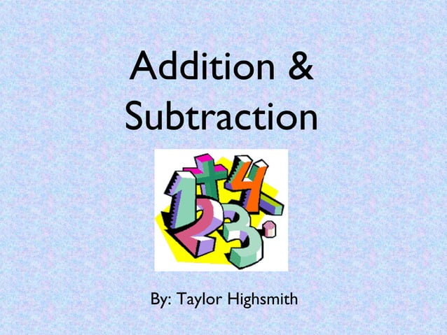 Add and subtract | PPT | Education