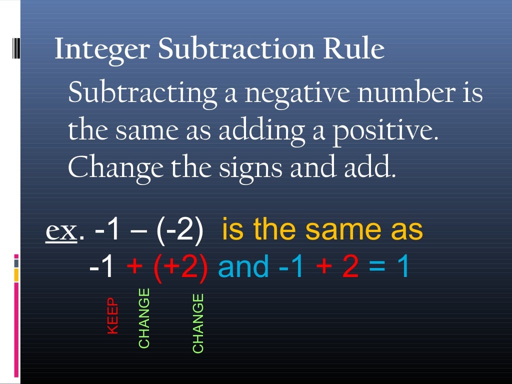 Add and subtract pos and neg numbers 4 parts