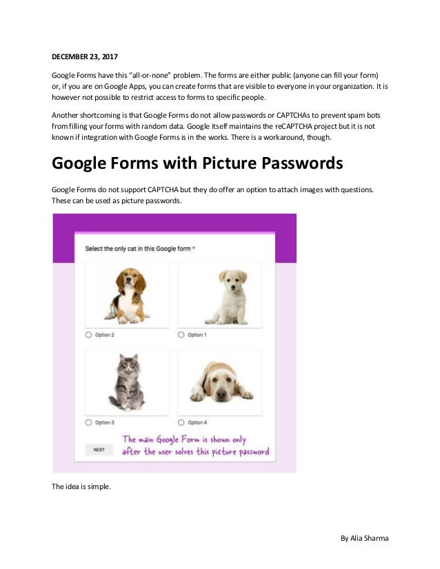 add a picture password to your google forms how to make a google form public