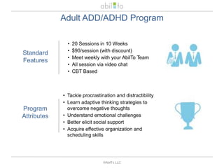 MOMentum (corp. & consumer) Panic Attack“I've had similar therapies but… it was like someone threw a dart through the computer into my head and it was like no anxiety anymore.” – Charlie H. Set price & fixed duration