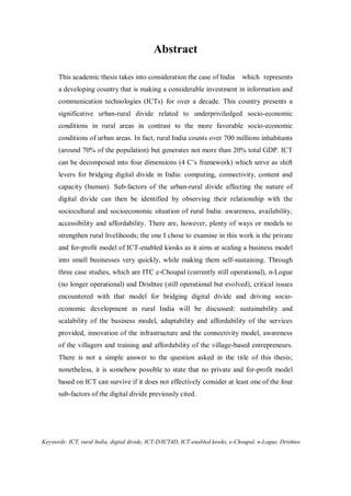 ICT for Development in Rural India | PDF