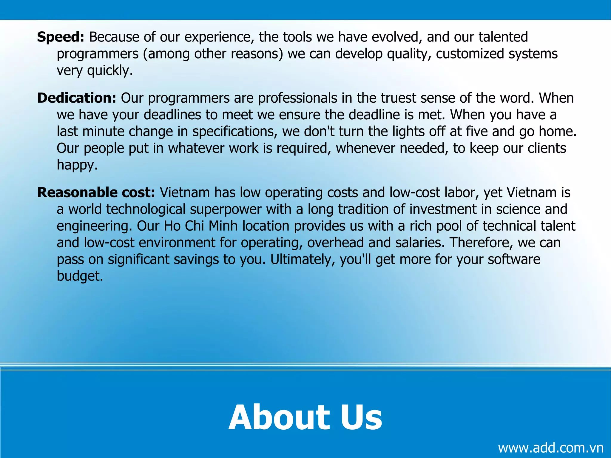Helping our clients improve their efficiency through streamlining of their business processes 