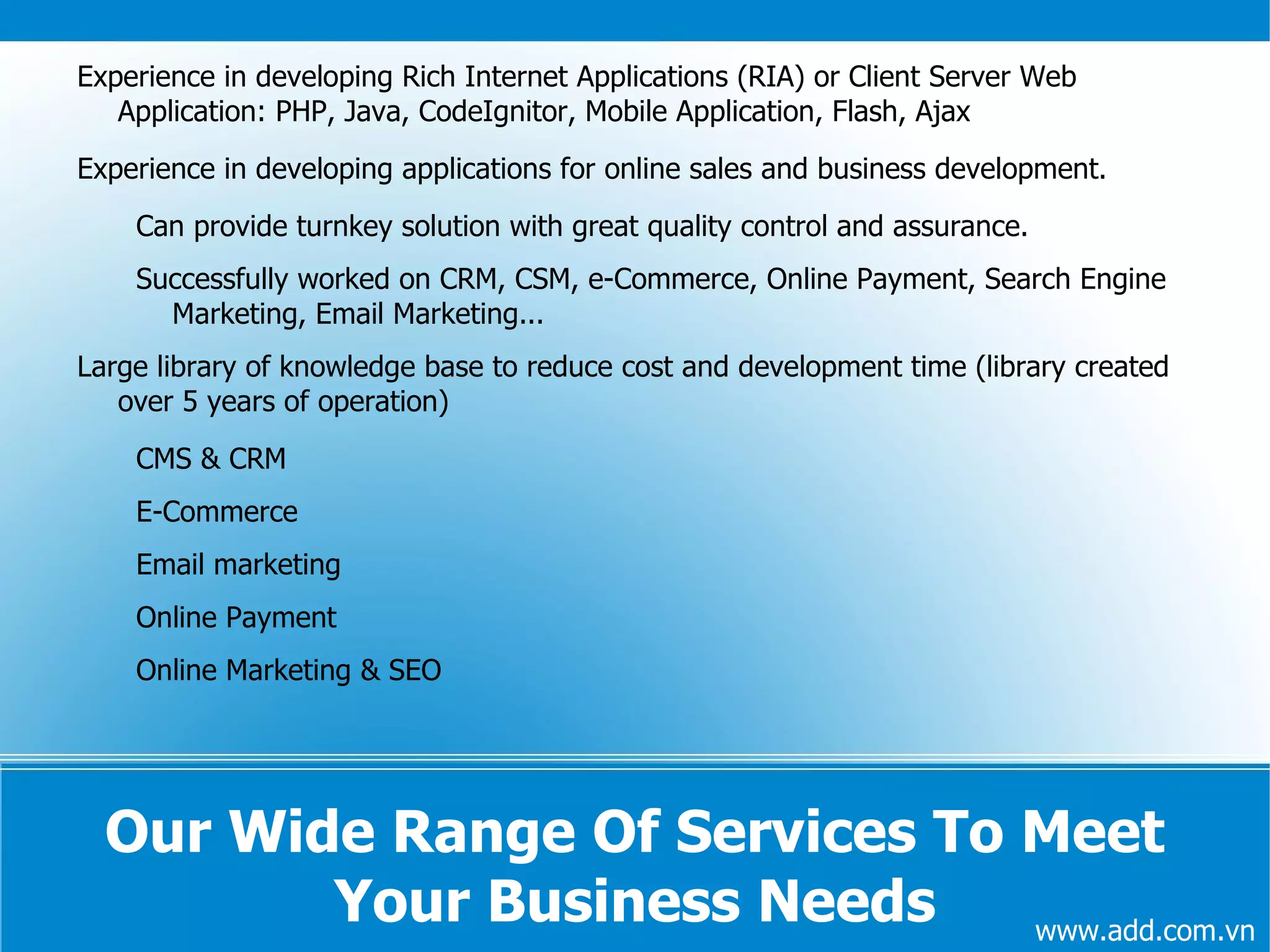 Never losing sight of our clients individual importance, desires and budget 