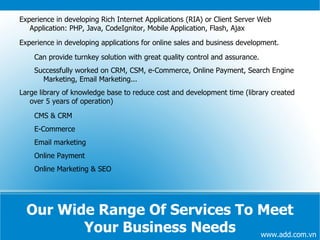 Never losing sight of our clients individual importance, desires and budget 