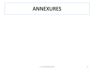 ANNEXURES
C P CHANDRASEKARAN 55
 