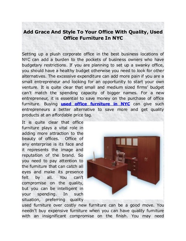 Add Grace And Style To Your Office With Quality Used Office Furnitur