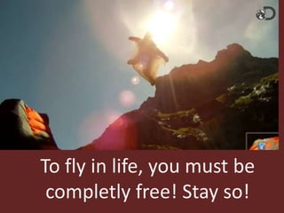 To fly in life, you must be
completly free! Stay so!
 