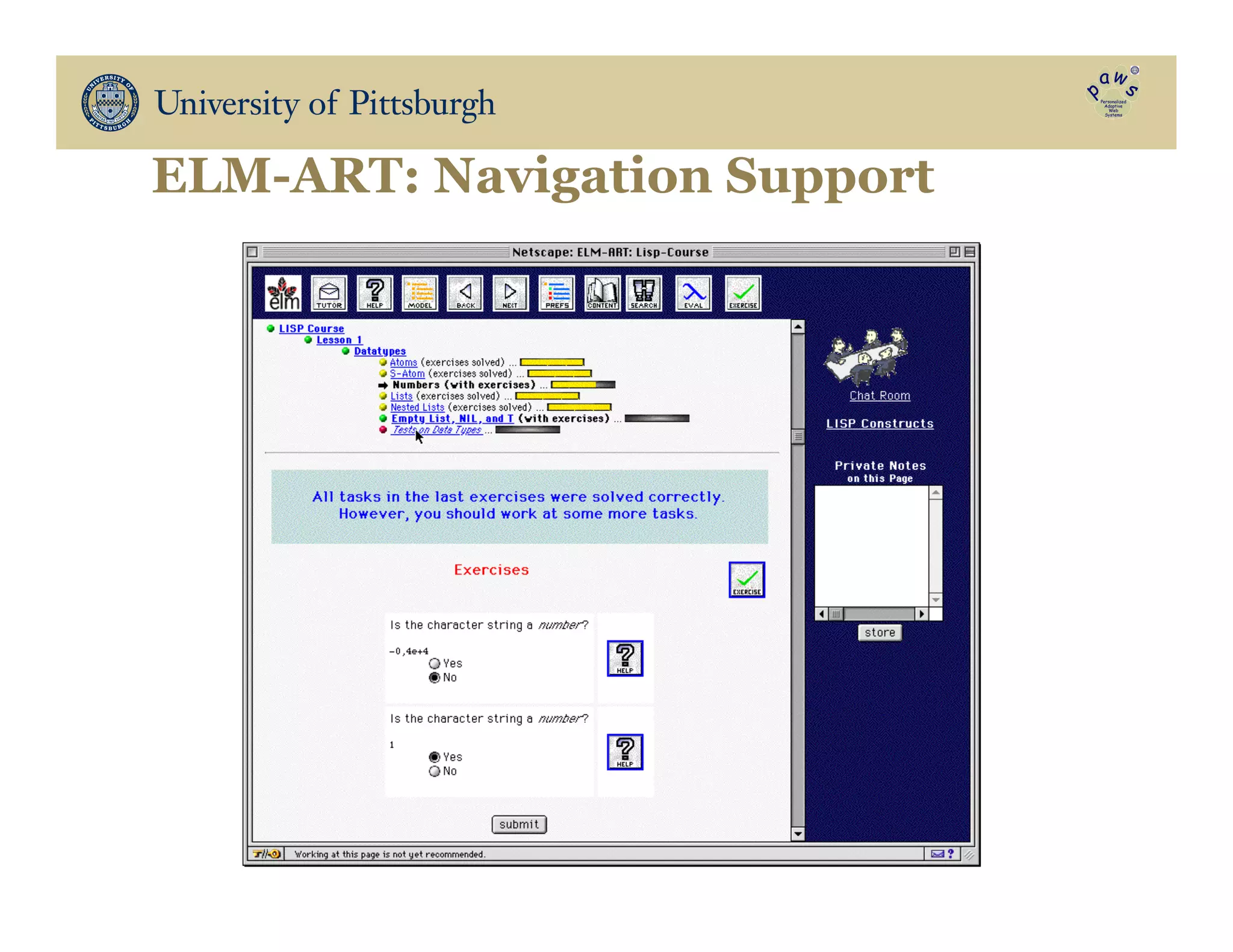 ELM-ART: Navigation Support
 
