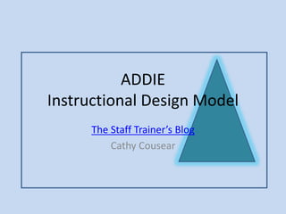 ADDIE
Instructional Design Model
The Staff Trainer’s Blog
Cathy Cousear
 