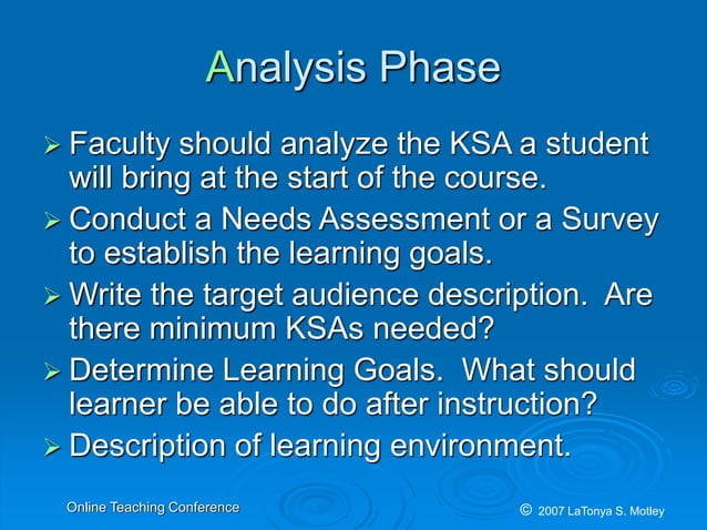 The Analysis Phase of the ADDIE Instructional Design Model | PPTX