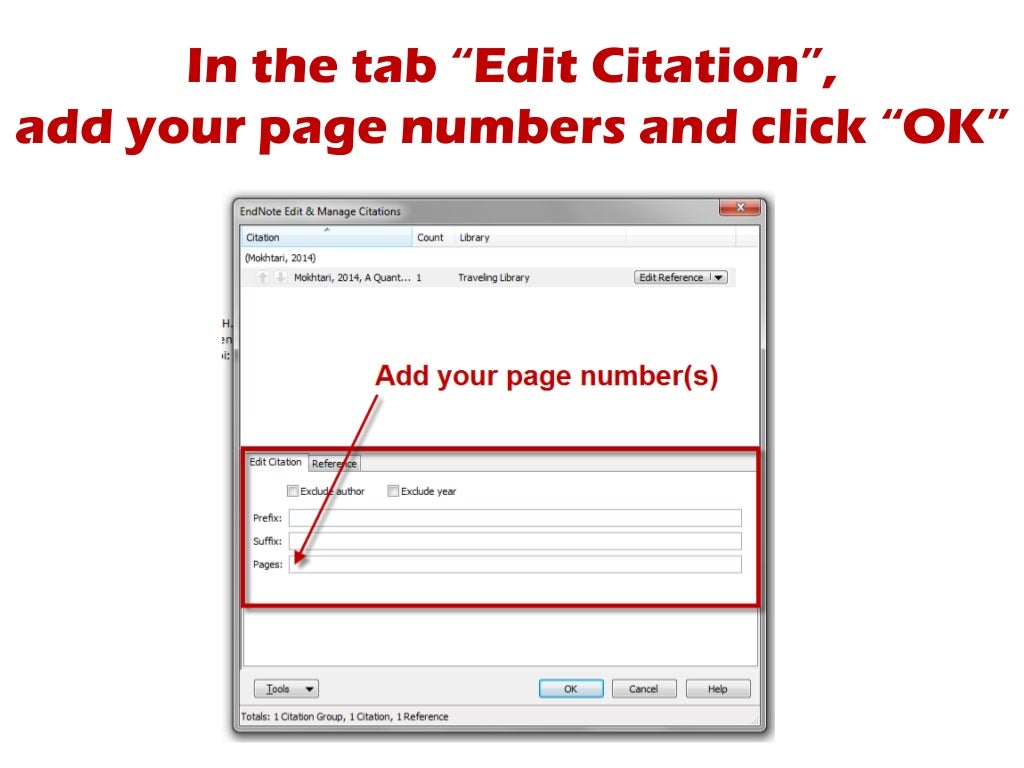 How to add page numbers to a citation with Cite While You Write