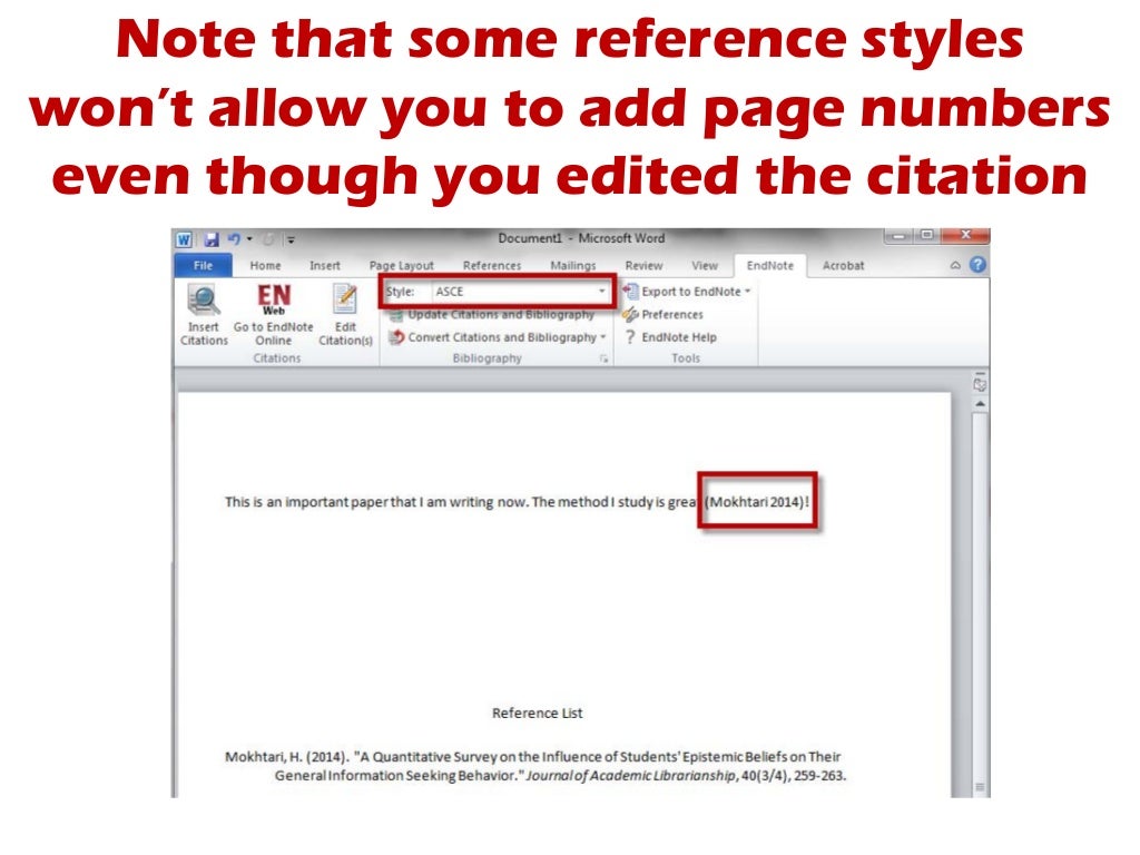 How to add page numbers to a citation with Cite While You How to add page numbers to a citation with Cite While You