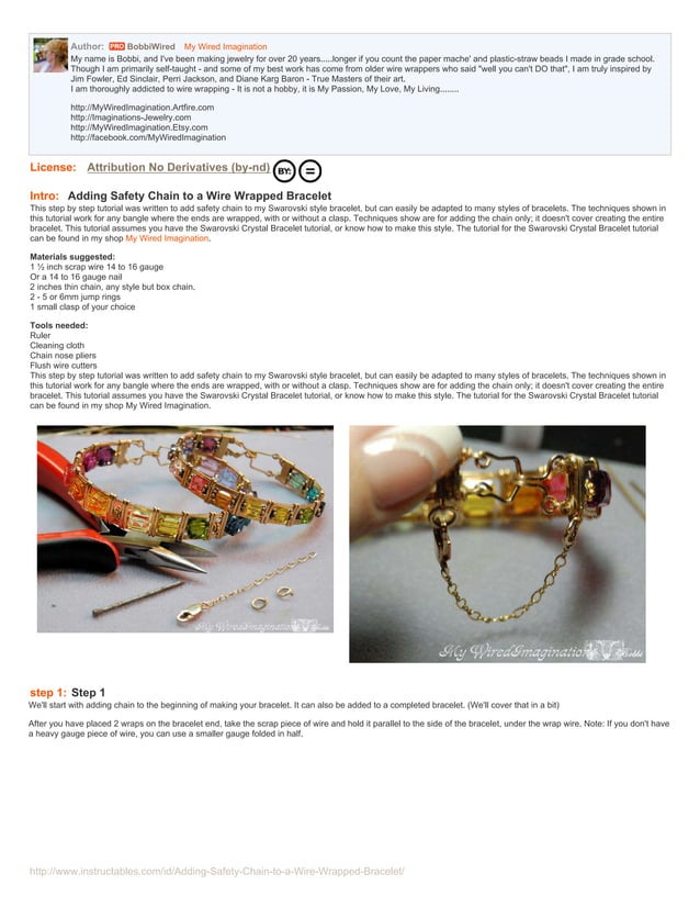 Adding safetychaintoawirewrappedbracelet