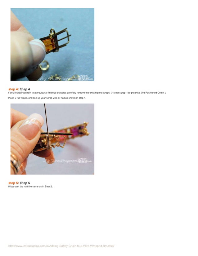 Adding safetychaintoawirewrappedbracelet