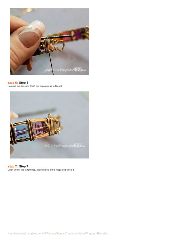 Adding safetychaintoawirewrappedbracelet