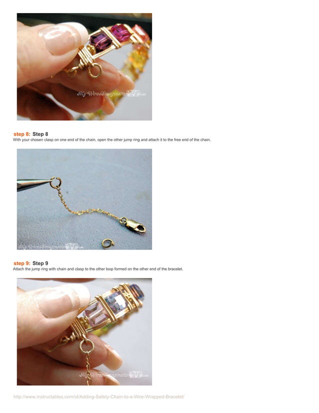 Adding safetychaintoawirewrappedbracelet
